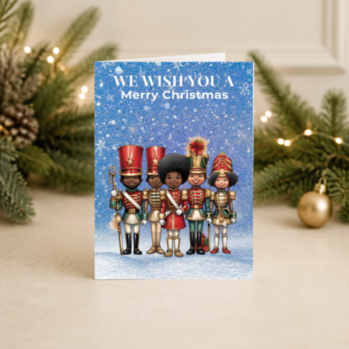 Nutcracker Group Christmas Card | Winter Blue | Merry Christmas Greeting