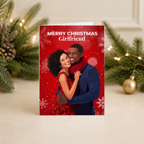 Christmas Card for Boyfriend, Girlfriend or Partner | Young Black Couple