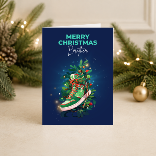 Sneaker Christmas Card for Son, Grandson, Nephew, Godson or Brother