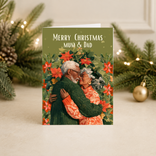 Mum and Dad Christmas Card | Affectionate Older Couple | Grandma and Grandad