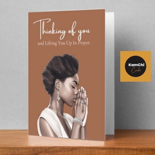 Black Woman Sympathy Card – Thinking of You and Lifting You in Prayer