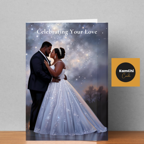 Black Couple Wedding Card, Celebrating Your Love Card, African Caribbean Wedding Card, Bride & Groom Greeting Card, Luxury Keepsake