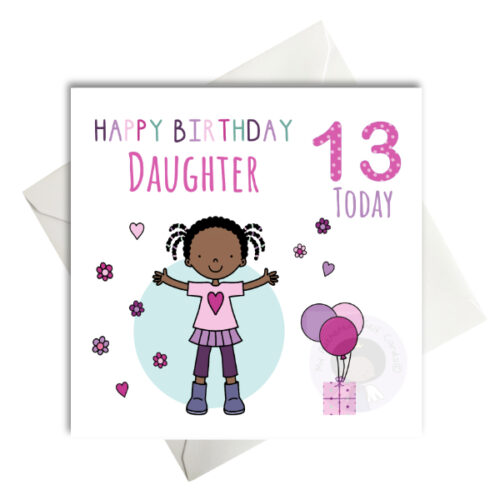 black girl brown girl tween girl teen card