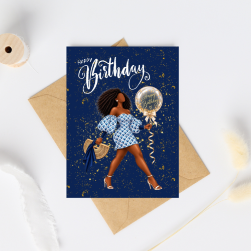 Ayana (afro woman birthday card)